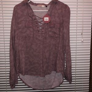 NEW WITH TAGS!! Purple lace up top